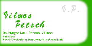 vilmos petsch business card